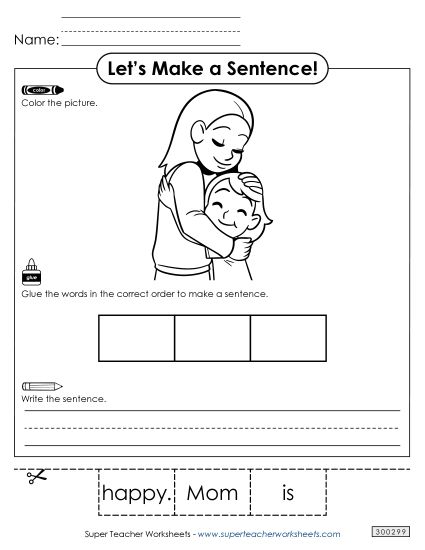 3 Word Sentences - Build a Sentence: Happy 3 Word Sentences - Build a Sentence: Happy