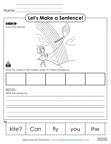 Early Literacy - Build-a-Sentence: Kite