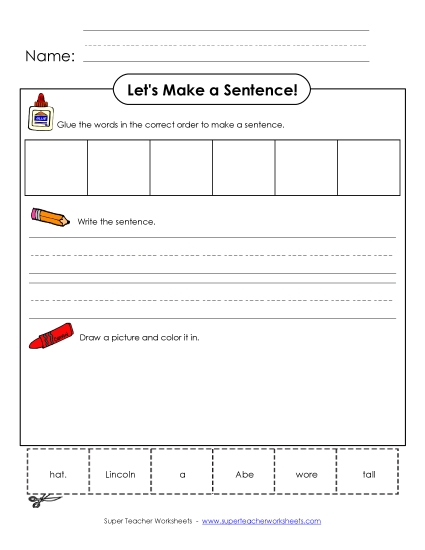 Early Literacy - Build-a-Sentence: Lincoln