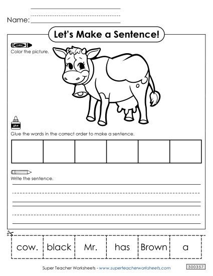 Build-a-Sentence - Build a Sentence: Mr. Brown's Cow Build-a-Sentence - Build a Sentence: Mr. Brown's Cow