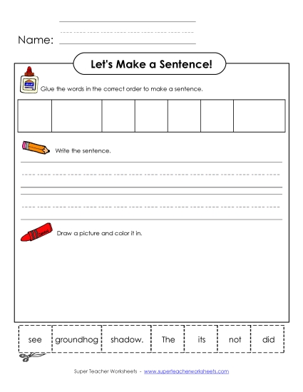 Build a Sentence (Very Basic) - Build a Sentence:  No Shadow