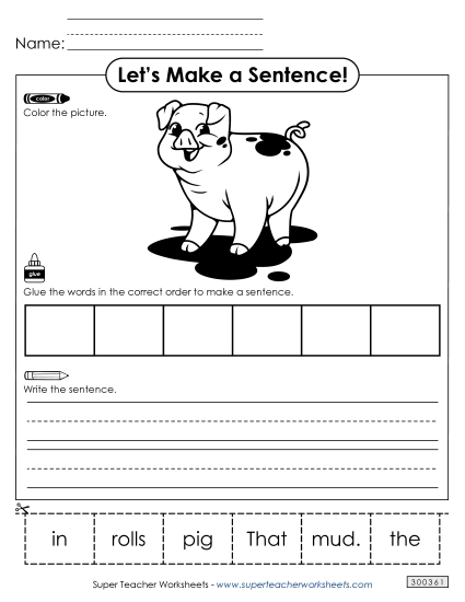 Build-a-Sentence - Build a Sentence: Pig in the Mud