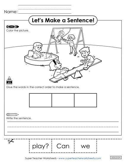 3 Word Sentences - Build a Sentence: Play 3 Word Sentences - Build a Sentence: Play