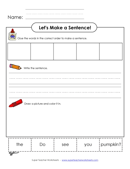 Build Sentences - Build-a-Sentence: Pumpkin Build Sentences - Build-a-Sentence: Pumpkin