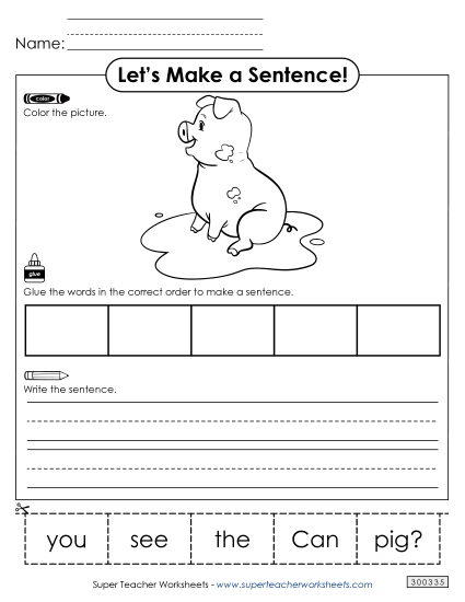 Build-a-Sentence - Build a Sentence: See the Pig 