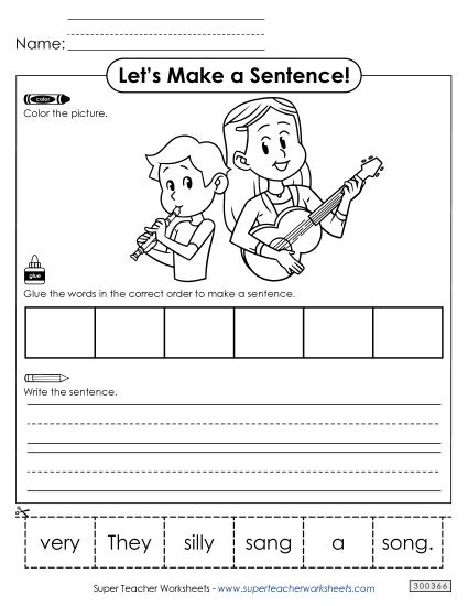 6 Word Sentences - Build a Sentence: Silly Song