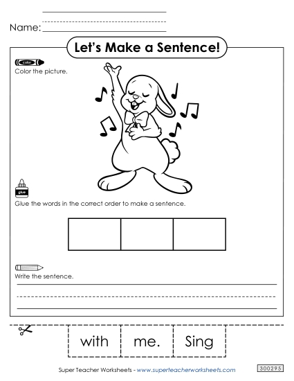 3 Word Sentences - Build a Sentence: Sing 3 Word Sentences - Build a Sentence: Sing