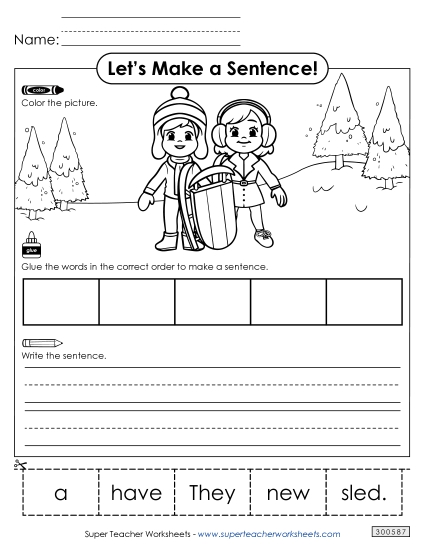 Build a Sentence (Very Basic) - Build a Sentence: Sled
