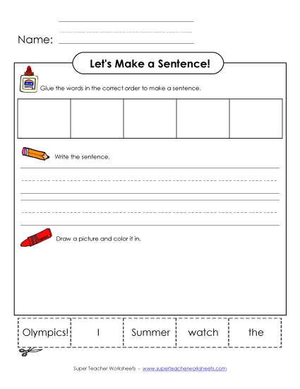 Early Literacy - Build a Sentence: Summer Olympics