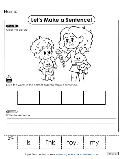 4 Word Sentences - Build a Sentence: Toy