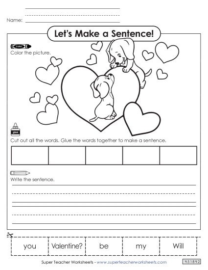 Early Literacy - Build-a-Sentence: Valentine's Day Early Literacy - Build-a-Sentence: Valentine's Day