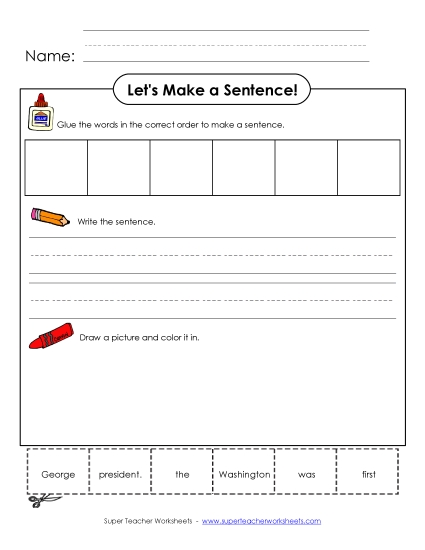 Early Literacy - Build-a-Sentence: Washington