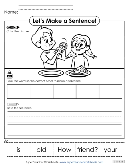 5 Word Sentences - Build a Sentence: Your Friend