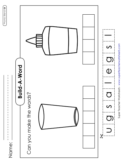Cut and Glue Activities - Build-a-Word #2: Glass and Glue Cut and Glue Activities - Build-a-Word #2: Glass and Glue