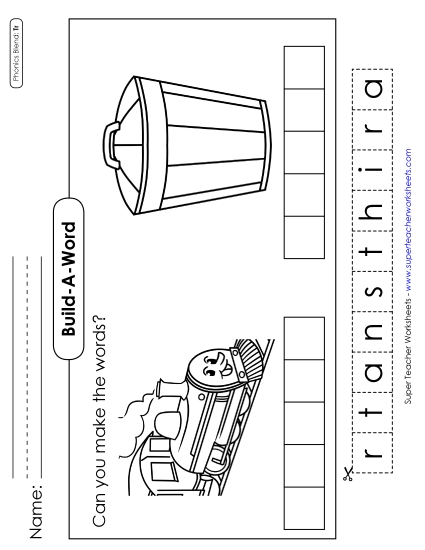 Cut and Glue Activities - Build-a-Word #2: Train and Trash Cut and Glue Activities - Build-a-Word #2: Train and Trash