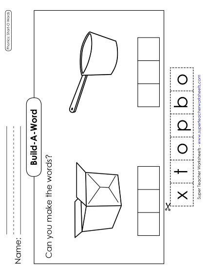 Cut & Glue Activities - Build-a-Word: Box & Pot
