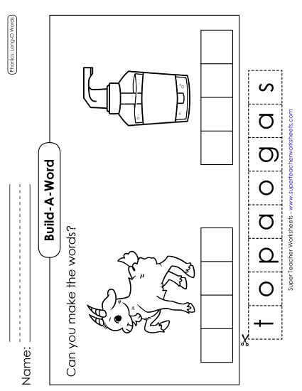 Cut and Glue Activities - Build-a-Word: Goat & Soap