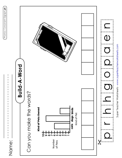 Cut-and-Glue Activities - Build-a-Word: Graph and Phone (Printable PDF Worksheet)