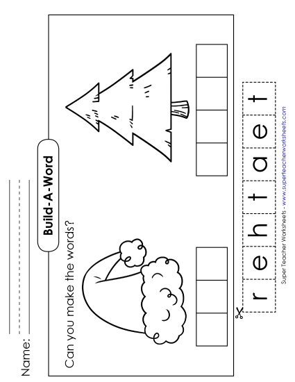 Cut-and-Glue Activities (Very Basic) - Build-a-Word: Hat & Tree Cut-and-Glue Activities (Very Basic) - Build-a-Word: Hat & Tree