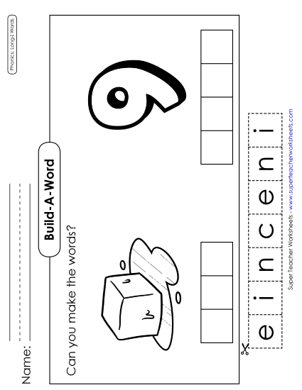 Cut & Glue Activities - Build-a-Word: Ice and Nine Cut & Glue Activities - Build-a-Word: Ice and Nine