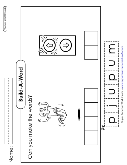 Cut & Glue Activities - Build-a-Word: Jump & Up Cut & Glue Activities - Build-a-Word: Jump & Up