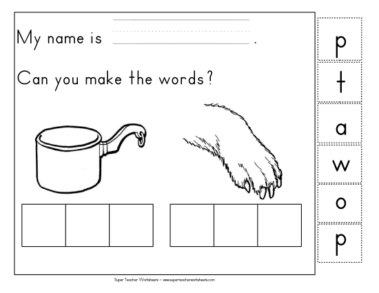Build-a-Word - Build-a-Word: Pot & Paw