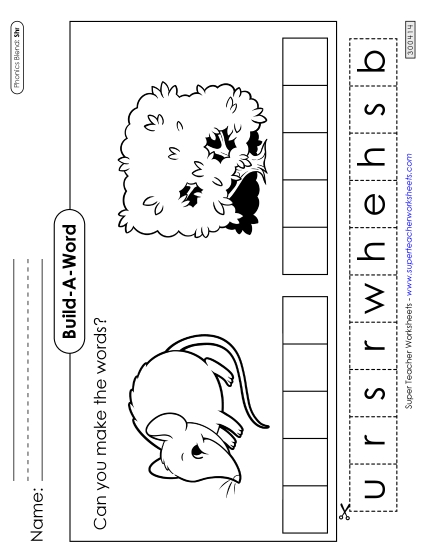 Cut-and-Glue Activities - Build-A-Word: Shrew and Shrub Cut-and-Glue Activities - Build-A-Word: Shrew and Shrub