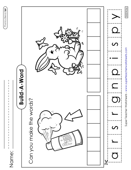 Cut and Glue Activities - Build-A-Word: Spray and Spring Cut and Glue Activities - Build-A-Word: Spray and Spring