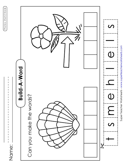 Cut & Glue Activities - Build-a-Word: Stem & Shell