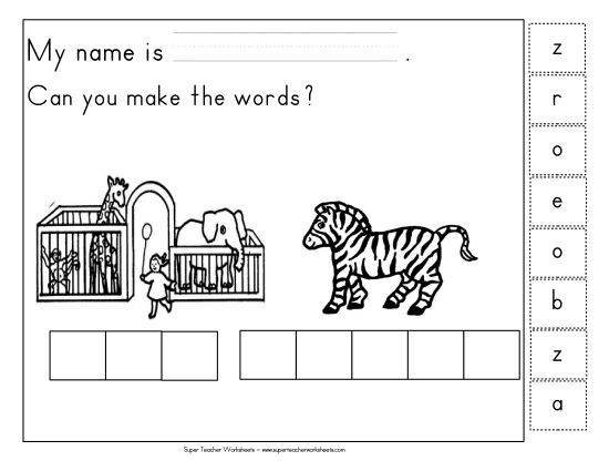 Build-a-Word - Build-a-Word: Zoo and Zebra