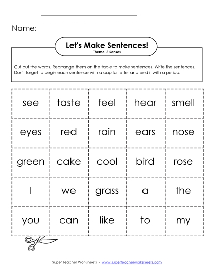 Early Literacy - Build Sentences