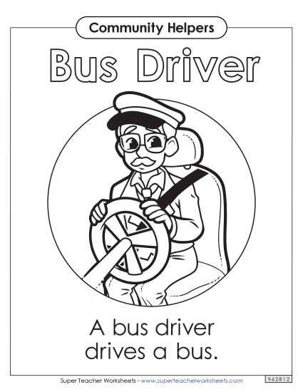 Anchor Chart / Coloring Pages - Bus Driver