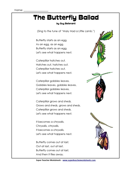 2nd Grade Poems - Butterfly Ballad 2nd Grade Poems - Butterfly Ballad