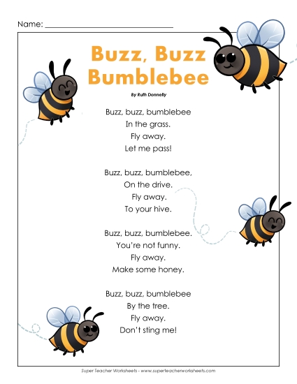 Buzz, Buzz, Bumblebee (Poem) Buzz, Buzz, Bumblebee (Poem)
