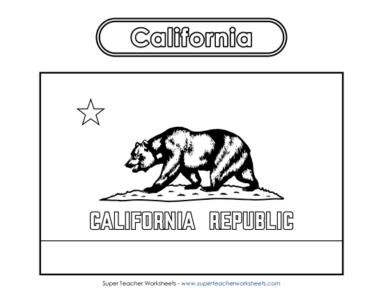 Flags & Seals - California Flag Coloring Page