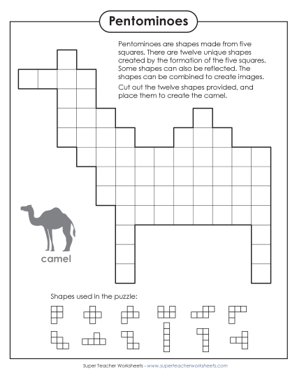 Camel Pentomino Puzzle (Printable PDF Worksheet)