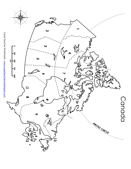 Maps of Canada - Canada - Provinces Numbered