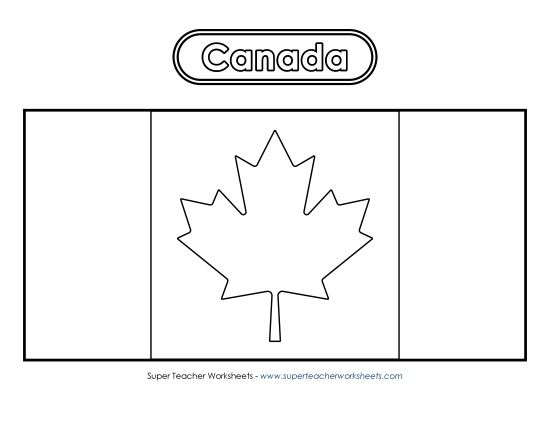Flag and Coat of Arms - Canadian Flag (Black & White)