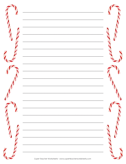 Writing - Candy Cane Writing Paper