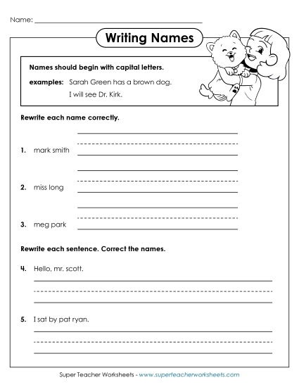 Primary Level - Capital Letters for Names