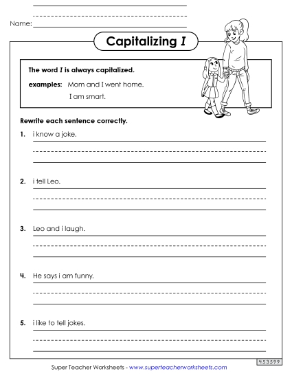 Primary Level - Capitalizing <i>I</i> Primary Level - Capitalizing <i>I</i>