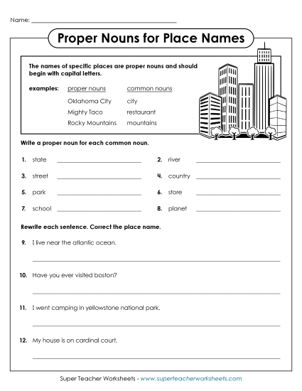 Intermediate Level - Capitalizing Places #2 Intermediate Level - Capitalizing Places #2