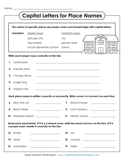 Intermediate Level - Capitalizing Places