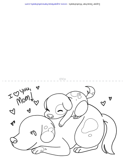 Cards for Moms - Card: Mom and Child Dog Cards for Moms - Card: Mom and Child Dog