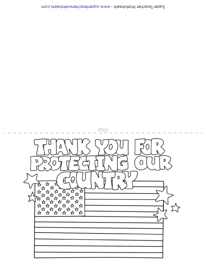 Cards for Veterans and Active Soldiers - Card: Thank You for Protecting