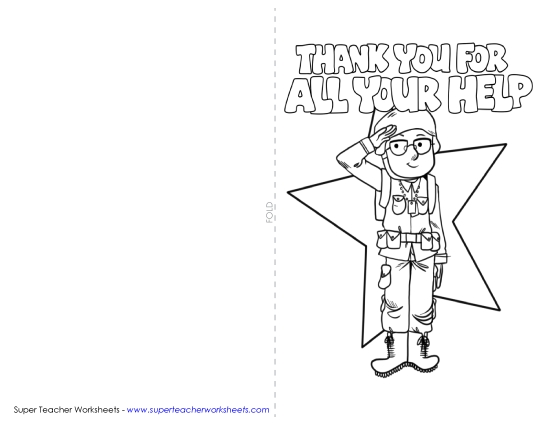 Cards for Veterans and Active Soldiers - Card: Thanks for All Your Help Cards for Veterans and Active Soldiers - Card: Thanks for All Your Help