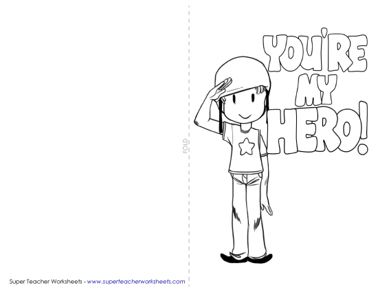 Cards for Veterans and Active Soldiers - Card: You're My Hero