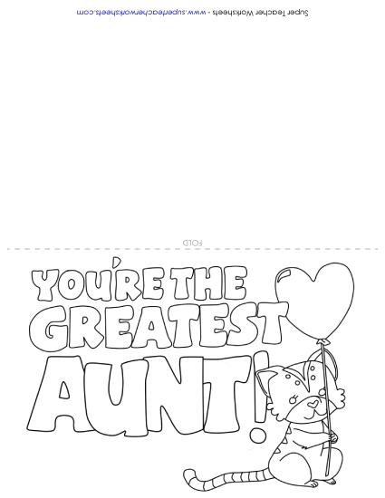 Make Gifts for Aunts - Card: You're the Greatest Make Gifts for Aunts - Card: You're the Greatest