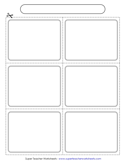 Flashcards, Task Cards, Game Cards - Cards (6 per page; Gray)