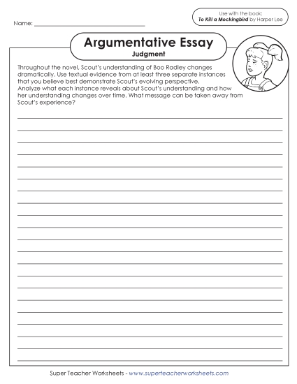 Argumentative Essays - Casting Judgement (Essay) (Printable PDF Worksheet)